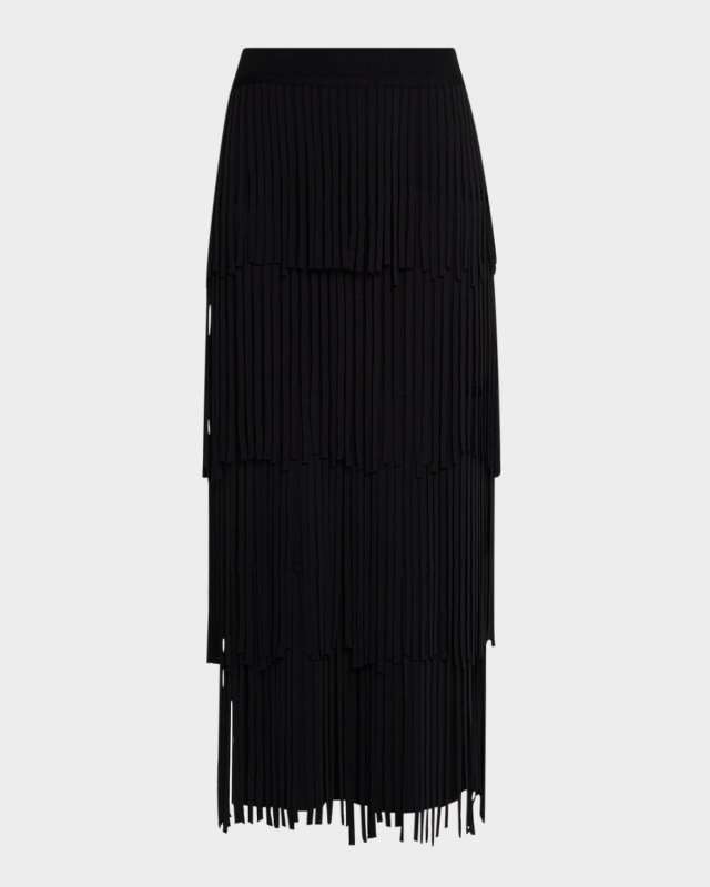 Za Za Knit Fringe Maxi Skirt